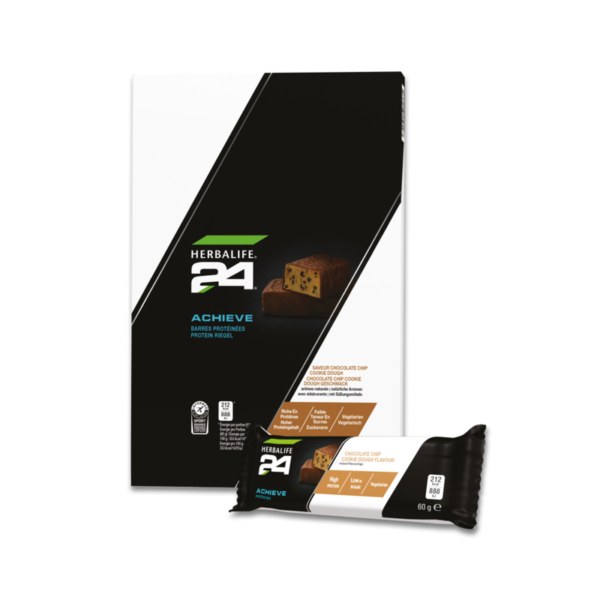 H24 Achieve Protein Riegel Schoko-Chip-Keksteig Geschmack, 6 x 60 g