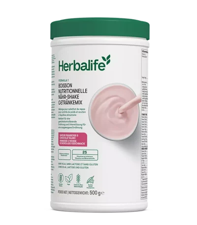 Herbalife Formula 1 Nähr-Shake Getränkemix Himbeere & Weisse Schokolade 500g